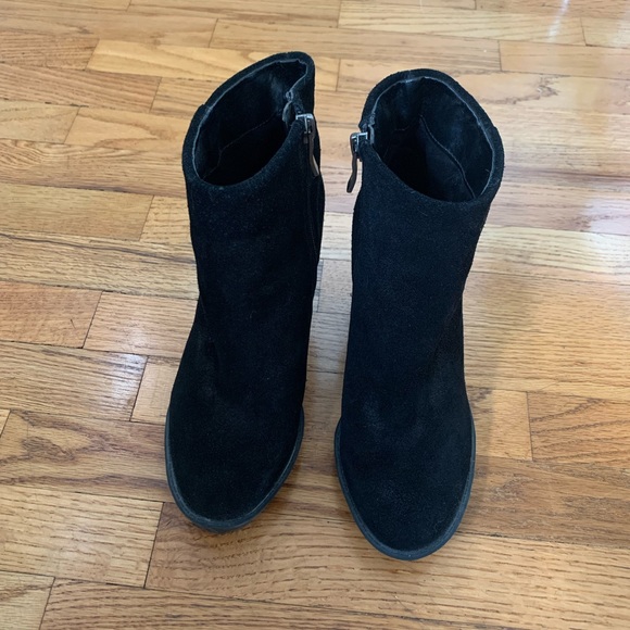 BCBGeneration Black Chunky Suede Ankle Boots - Picture 3 of 10